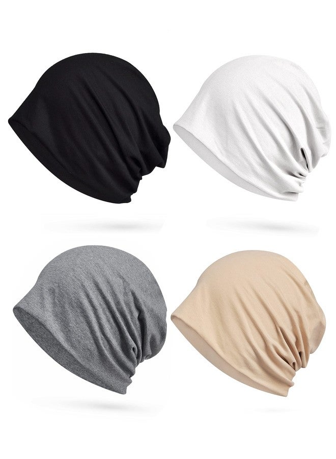 ELLEWIN Cotton Slouchy Beanie Hip-Hop Soft Lightweight Summer Running Beanie Adult Skull Hats Cap for Men Women - Image 1